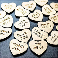 AAOCLO 20Pcs Funny Tokens Sex,Date Night Activity Tokens Funny Wooden Couples Date Night Activity Token Romantic Funny Sex Token Gift Valentines Ideas Gifts for Couples (Heart,Pack-2)