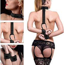 Load image into Gallery viewer, Couples Bed Restraints Sex Queen Bed Sex Handcuffs Adjustable Tied Down Wrist and Ankle Sex Cuffs On Bed Restraints Spreader Sex Chains Kinky Soft Nylon Straps Women Submissive Kit Sweatshirt
