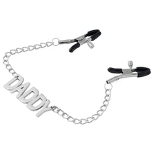 Load image into Gallery viewer, Nipple Clamps with Chain - Adjustable Non Piercing Nipple Clamps with Letter Chain, Female Sex Pleasure Devices, Suitable for Ladies Own Use and Flirting with Couples (A)
