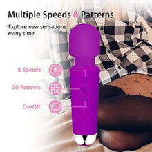 Load image into Gallery viewer, YINGEVB Vibrator Wand, Adult Sex Toys G Spot Vibrators, 20 Patterns &amp; 8 Speeds Clit Vibrator Quiet &amp; Small Female Adult Toys for Her Pleasure-Purple
