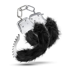 Load image into Gallery viewer, Blush Novelties - Temptasia Metal Hand Cuffs Plush Faux Fur Wrist Restraints Couples Bondage BDSM Kinky Sex Toy - Black
