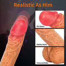 Load image into Gallery viewer, 9.8&quot; Thrusting Dildo Vibrator with Heating and Rotating, Realistic Vibrating Dildos with 8 Vibration Modes, Silicone G-spot Adult Sex Toys Big Clitoral Anal Stimulator for Women Couple Pleasure Flesh
