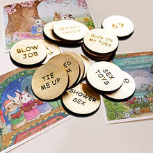 Load image into Gallery viewer, AAOCLO 20Pcs Funny Tokens Sex,Date Night Activity Tokens Funny Wooden Couples Date Night Activity Token Romantic Funny Sex Token Gift Valentines Ideas Gifts for Couples (Heart,Pack-1)
