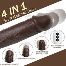 Load image into Gallery viewer, Thrusting Dildo Vibrator Sex Toy for Women, Realistic Vibrating Dildo w/5 Thrusts &amp; 8 Vibrations, Strong Suction Cup Silicone Dildo for Men Anal Plug, 9 inch Black (G-Spot Dildos)
