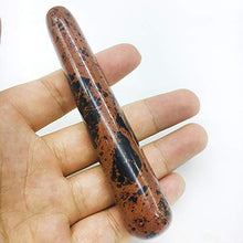 Load image into Gallery viewer, DingSheng 4&quot; Natural Quartz Crystal Massage Wand Crystal GuaSha Massage Tool Relaxing Reiki Healing Stone Body Chakra Face Massage Acupuncture Therapy (Red Jasper)
