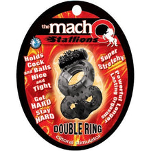 Load image into Gallery viewer, Macho Stallions Double Vibrating Ring, Black
