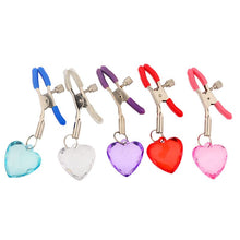 Load image into Gallery viewer, 1 Pair Nipple Clamps with Heart Ornaments, Decorative Nipple Jewelry for Daily Wearing or Couple Flirting, Nipple Clips for Women Pleasure (Deep Blue)
