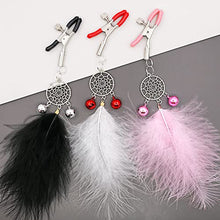 Load image into Gallery viewer, Nipple Clamps, Adjustable Feather Nipple Clamp, Breasts Clips Non-Piercing, Nipple Clamps Sex Pleasure Women, Nipple Clip Clamp with Bells and Tassel, Nipple Clamps for Sex (C)
