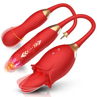 Female Sex Toy, Sex Stimulator for Women, 3 in 1 Female Clit Vibrator with Tongue & Replaceable Thrusting Dildo & Bullet Vibrator Wand, Sex Toy, Adult Sex Toys Games