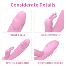 Load image into Gallery viewer, Rechargeable Rabbit Vibrator Women Sex Toy Dildo Adult Female Sexual Tool Powerful Vibrating Wand Massager 10 Modes, Length 8.250021 Inches, Portable Cordless Electric Handheld
