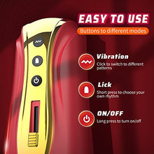 Load image into Gallery viewer, Automatic Male Masturbator,Male Masturbators Cup Sex Toys with 7 Vibrating and 4 Licking Modes,Electric Pocket Pussy 3D Textured Stroker Adult Sex Toy for Men
