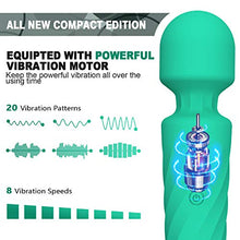 Load image into Gallery viewer, SIKXTOA Mini Vibrator, 8 Speeds 20 Patterns, G Spot Cordless Wand Massager, Clitoral Stimulator, Dildo, Sex Toys, Rechargeable Handheld Powerful Silent Waterproof Female Adult Toys (Wave Green)
