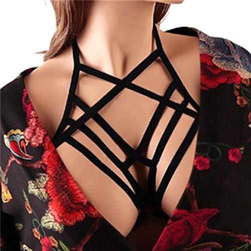 NLXTXQC Bondage Sexy Breast Harness for Women Black Charming Temptation Restrainted Body Binding Sex Toy (Color : S0017)