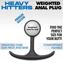 Load image into Gallery viewer, HEAVY HITTERS Premium Silicone Weighted Anal Plug for Men Women &amp; Couples. Long Wear Comfort Butt Plug Sex Toy. Weighted Core with Slim Neck and Base. 1.4 Inches Diameter, Black, Small.
