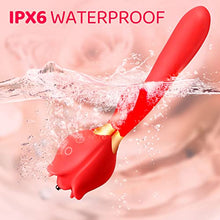 Load image into Gallery viewer, Rose Toy Vibrator for Woman, 3 in 1 Clitoral Stimulator Thrusting G Spot Dildo Vibrator with 10 Modes, Rose Adult Sex Toys Games, Clitoris Nipple Licker Stimulator Massager for Women Female Man Couple
