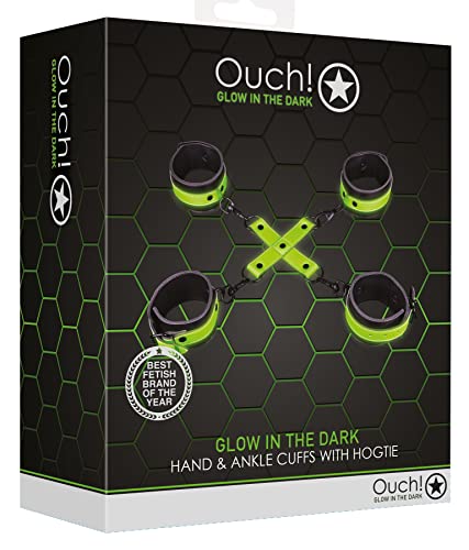 Hand and Ankle Cuffs with Hogtie - Glow in The Dark