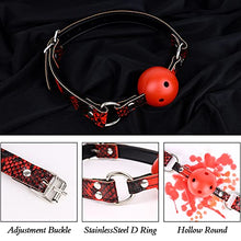 Load image into Gallery viewer, LANWAN Horse Riding Whip Faux Leather Flogger Men Women Toys (Red Ball Gag)
