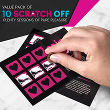 Load image into Gallery viewer, Sex Scratch Tickets for Couples by SpiceMUp- Naughty Scratch Off Sex Position Cards [10 Cards]- Fun Bedroom Game for Him &amp; Her- Kinky Sex Card Game Night- The Best Naughty Gift for Adult Couples
