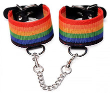 Load image into Gallery viewer, New Extreme Obedience Kinky Pride Rainbow Bondage Set - Wrist/Ankle Cuffs &amp; Collar with Leash - Perfect for All Skill Levels
