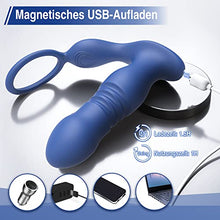 Load image into Gallery viewer, Prostate Massager Anal Vibrator - Anal Toy with Thrusting Vibrating 7 Modes with Cock Ring Anal Plugs P Sport Massager for Men Male Anal Sex Toys for Men Women Couples Waterproof Remote Control, Blue
