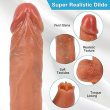 Load image into Gallery viewer, Thrusting Dildo Vibrator with Licking/Heating/Rotation/Vibrating/Thrusting, 8.7 Realistic Vibrating Dildo with Suction Cup, Silicone Dildo for G-spot Clitoral Anal, Adult Sex Toy for Women
