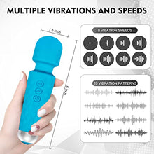 Load image into Gallery viewer, Vibrating Massager for Adults, Personal Massager for Women, More Than 20 Frequencies and 8 Modes, Integrated Waterproof Design Suitable for Any Scenario, Blue(6 * 1.5 INCH)
