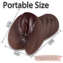 Load image into Gallery viewer, 2 in 1 Brown Realistic Male Masturbator with Strong Suction,Single Opening Lifelike Pocket Pussy Toy with 3D Vagina and Anus,Goyha Portable Adult Male Sex Toy for Men Masturbation Pleasure
