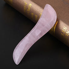 Load image into Gallery viewer, Natural Rose Quartz Scraping Plate, GuaSha Scraping Massage Tool, Gua Sha Board Guasha Massage Face Massaging Tool for Anti Aging Treatments
