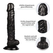 Load image into Gallery viewer, 9.5 inches Premium Black Realistic Classic Dick Wand with Powerful Suction Cup for Use for Men and Women
