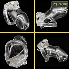 Load image into Gallery viewer, FYJENNICC 2Magiclockers Lightweight Premium Resin Chastity Device Male Cock Rings with Discreet Packing (Large, Transparent)
