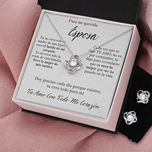 Load image into Gallery viewer, Regalo para Esposa Set de Aros y Collar El Amor De Mi Vida Regalo para Mujer Joya Collar Mensaje Personalizado Para Madre Joyera Para Mam, Regalo Aniversario de Esposo Para Esposa Acabado Oro Blanco
