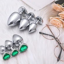 Load image into Gallery viewer, AKStore 3 Pcs Luxury Jewelry Design Fetish Heart Metal Anal Butt Plug(Green)
