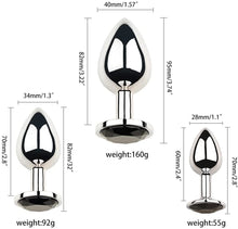 Load image into Gallery viewer, Anal Plug Trainer Kit for Comfortable Long-Term Wear, Pack of 3 Stainless Anal Plugs Training Set- Sex Toys for Beginners Advanced Users (Black)
