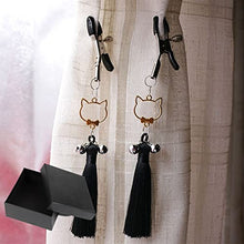 Load image into Gallery viewer, alievoke Cat Pendant Bell Nipple Clamps, Adjustable Breast Nipple Clamps for Sex Pleasure, Nipple Clips with Bell Tassel Cat Decoration (Black)
