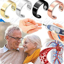 Load image into Gallery viewer, Blood Sugar Control Ring, Magnetic Therapy Ring, Copper Magnet Rings Opening Adjustable, Magnetic Therapy Copper Energy Adjustable Ring, Therapeutic Magnetic Rings with Strong Magnets (2X Rose Gold)
