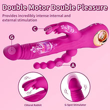 Load image into Gallery viewer, Thrusting Rabbit Vibrator G Spot Clitoral Anal Dildo Stimulation Adult Sex Toys with One Click Enhancement, 3 Powerful Thrusting Speeds &amp; 9 Vibrating Vagina Nipples Stimulator for Women (B-Rose)
