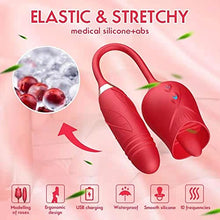 Load image into Gallery viewer, Rose Sex Toy Vibrator for Women 3 in 1 Clitoral Stimulator Tongue Licking Thrusting G Spot Vibrator with 10 Modes, Rose Adult Sex Toys Games,Clitoris Nipple Licker for Women Man Couple (red-flower1)
