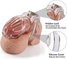 Load image into Gallery viewer, Male Chastity Cage Lightweight Cock Cage Device Sex Toys for Man with 4 Sizes Rings and Invisible Lock
