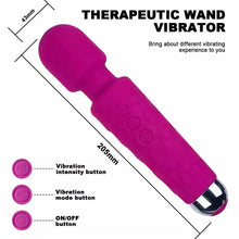 Load image into Gallery viewer, Pink 20 Patterns Mini Wand Massager USB Rechargeable Silicone AV Vibrator Pleasure Woman Stimulation Toys 2023
