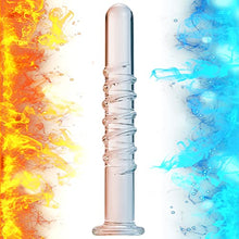 Load image into Gallery viewer, Crystal Anal Plug Masturbation Sex Toy, Transparent Thread Design Butt Plug SM Pleasure Wand Glass Massage Dildo Penis Trainer Toys with Unique Bottom Safety Design for Couples Women and Men (L)
