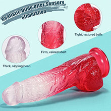 Load image into Gallery viewer, Realistic Dildo 7.9 Inch G Spot Dildo with Suction Cup for Hands-Free Play, Flexible Waterproof Dildo Realistic Penis Adult Sex Toy for Female Pleasure (Red)
