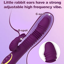 Load image into Gallery viewer, Thrusting Rabbit Vibrator for Women, TYFURENA G Spot Rotating Dildo Vibrator with 6 Thrust Action 10 Vibration, Heating Stimulator for Clitoral Anal Play, Rechargeable Silicone Adult Sex Toy
