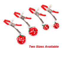 Load image into Gallery viewer, 1 Pair Cute Strawberry Nipple Clamps Decorative Nipple Clamps with Bells Nipple Clips for Women Pleasure Adult Sexual Toys for Couples (Small Bell)
