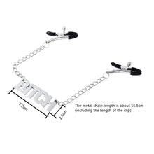 Load image into Gallery viewer, Nipple Clamps with Chain - Adjustable Non Piercing Nipple Clamps with Letter Chain, Female Sex Pleasure Devices, Suitable for Ladies Own Use and Flirting with Couples (A)
