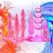 Load image into Gallery viewer, Anal Plug Set,Pack of 6 Butt Plug Trainer Kit Silicone Prostate Massager Anal Dildo Sex Toys Training Kit Butt Plug Anus Stimulation Pleasure Plug Toy Expanding Butt Plug for Men Women (Pink)
