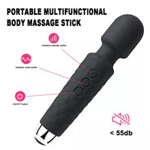 Load image into Gallery viewer, Black 20 Patterns Mini Wand Massager USB Rechargeable Silicone AV Vibrator Pleasure Woman Stimulation Toys 2023
