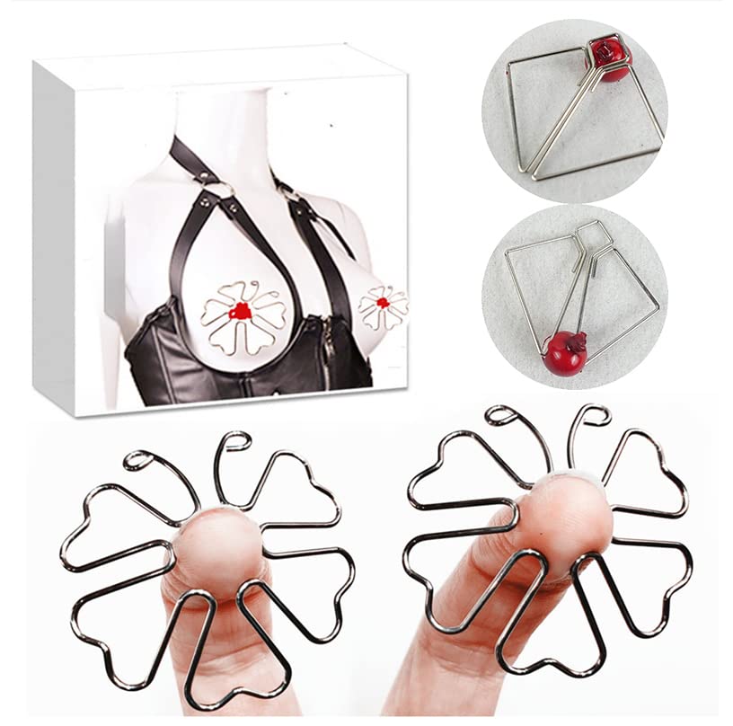 Adult Silver Invisible Nipple Pinches.Stimulator Bondage Adjustable Breast Clamps.Sex Pleasure Fetish BDSM Foreplay Flirting Clitoral Clamp Toy for Women Female Men Male Unisex (S)