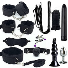 Load image into Gallery viewer, JKYYDS Sex Toys - 11 Piece Restraint Strap Nipple Clip Butt Plug Whip Open Mouth Gap SM Restraint Toys Couple Women (Color : Black)
