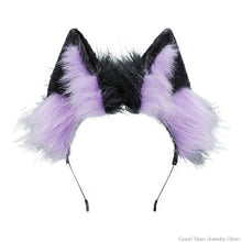 Load image into Gallery viewer, Lolita Animal Cat Ears Headband Hair Plush Ornaments Faux Fox Headwear Halloween Party Hair Hoops Anime Cosplay Fancy Props (6)
