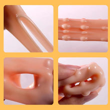 Load image into Gallery viewer, Silicone Penis Enlargement Sleeve Cock Ring Penis Lock Sperm Sex Products Delay Ejaculation Sex Toys for Men Adult (Transparent) (Skin)
